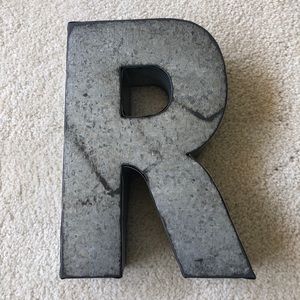 Home decor- rustic galvanized letter R
